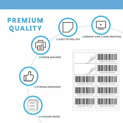 2"×4" Shipping Labels, JIQEZNL Premium 10 UP Address Labels, 300 Mailing Labels for Envelopes for Laser/Ink Jet Printer, White Paper Printable Sticker Labels 10 Per Sheet 8.5"×11"