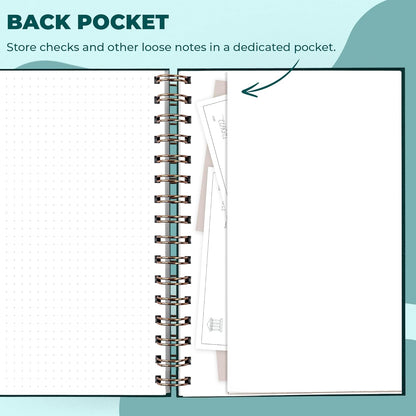 Clever Fox Check Register for Personal Checkbook – Checking Book Register – Checkbook Register – Accounting Ledger Book – 3968 Entry Lines, 6.1" x 8.3", Spiral Binding, Hardcover, Dark Teal