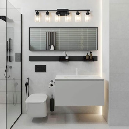 DIKAIDA 6-Light Black Vanity Lights 38'' Modern Bathroom Vanity Lighting