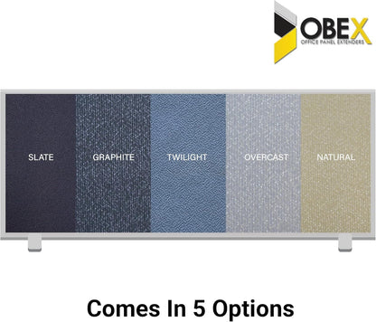 OBEX Acoustical Cubicle Privacy Screen Extender Desk Panel & Office Divider, Add Separation & Block Noise, 12" x 66", Slate