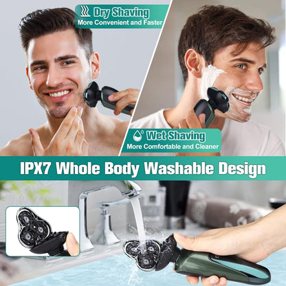 Electric Razor for Men,Mens Razors for Shaving face,LED Display Rechargeable Blades Electric Shavers for Men,Waterproof Wet Dry Cordless Razor