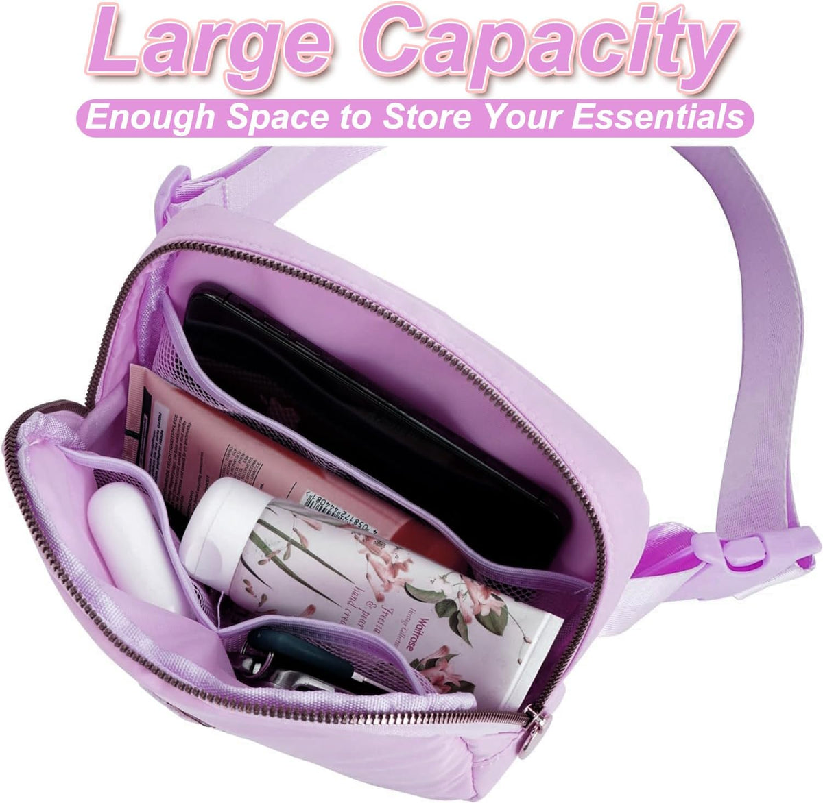 Birthday Gifts for 6 7 8 9 10 11 12 13 Year Old Girls,Fanny Pack Belt Bag Crossbody Bags for Women Girls Kids,Fashion Waist Packs Cute Teen Trendy Stuff Travel Essentials | Lavender,S