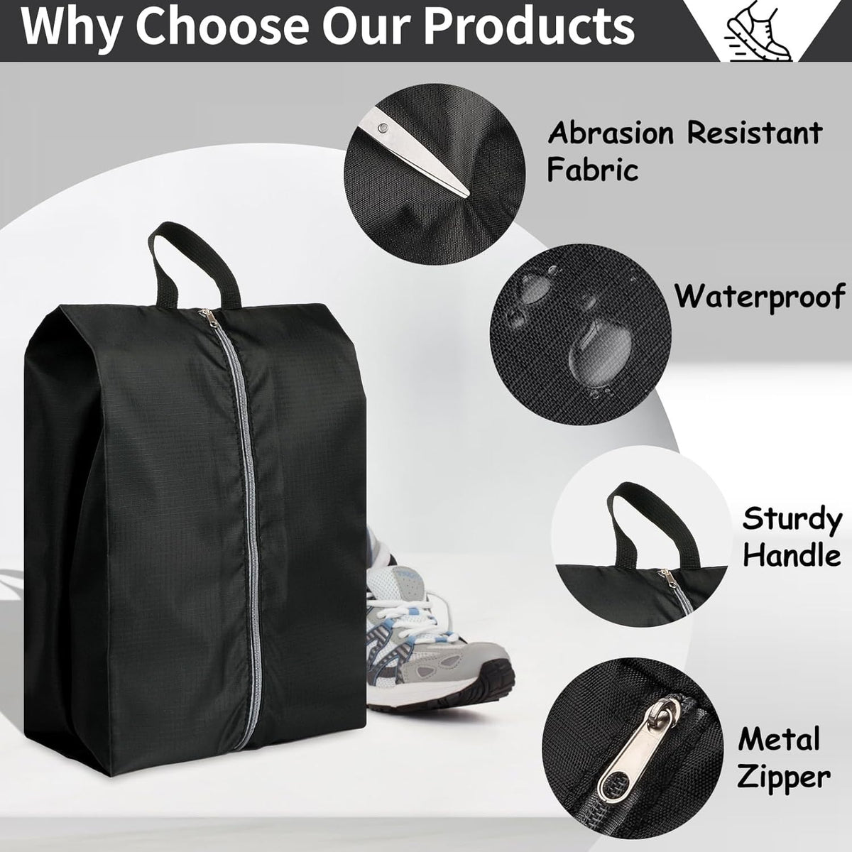 Shoe Bags for Travel, Set of 8 Pack Shoe Travel Bags for Packing, Large Waterproof Portable Travel Shoe Bag with Zipper Travel Essentials Women for and Men