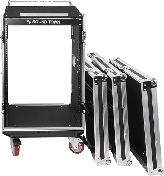 Sound Town Heavy-Duty 1/2" Plywood 16U PA DJ Rack/Road ATA Case