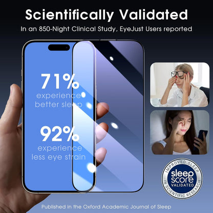 MOCOLL Anti-Blue Light Screen Protector for iPhone 15 Plus – Blue Light Blocking, HD Clarity, Scratch-Resistant, Easy Installation