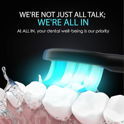 ALL IN Sonic LED Whitening Toothbrush and Replacement Heads Full Set