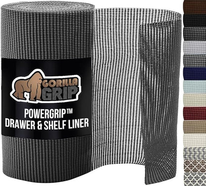 GORILLA GRIP powerGRIP Drawer Shelf and Cabinet Liner, Thick Strong Hold