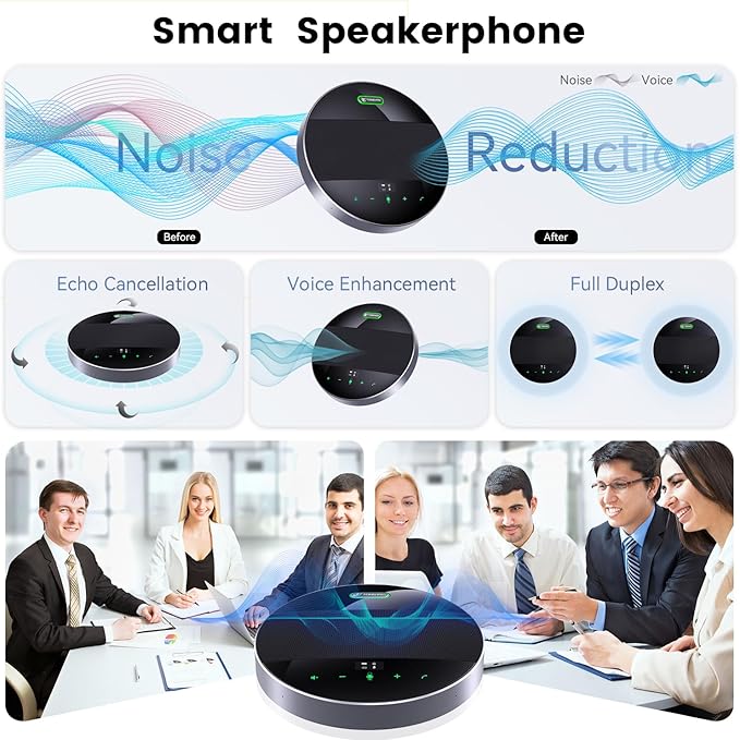 TONGVEO 2-in-1 Conference Speaker and Microphone, Daisy Chain Wireless