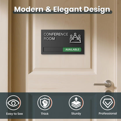 Conference Room Sign - In A Meeting Sign for Office Door, Do Not Disturb, In Use/Available Slider Indicator for Office Tell Whether Meeting Room is In Session