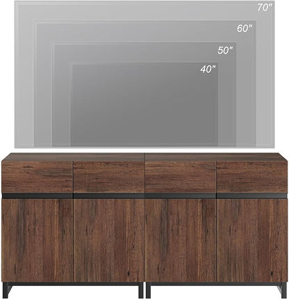 Wampat Modern TV Stand for up to 70 inch TVs, 2 in 1 Entertainment Center