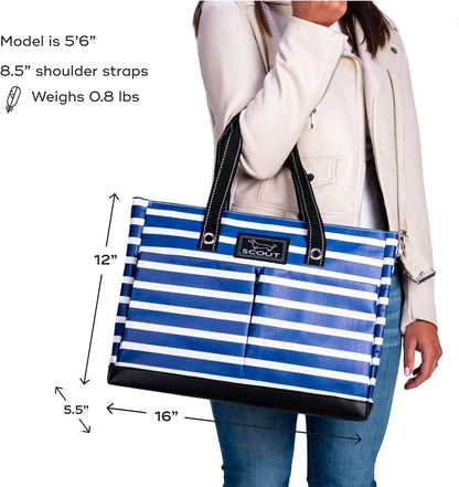 SCOUT Uptown Pocket Tote - Medium Multi-Use Tote Bag for Women, Nurses, Teachers, and Moms, 5 Pockets, Breakaway Zipper