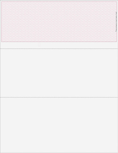 Classic Blank Top Business Check, Blank Computer Top Check Paper with Burgundy Herringbone Background, 500/Pk