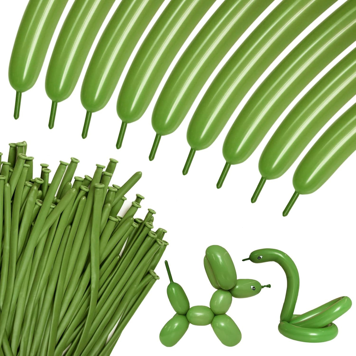 100pcs Metallic Silver Long Balloons for Balloon Animals, Party Decorations, and DIY Modeling