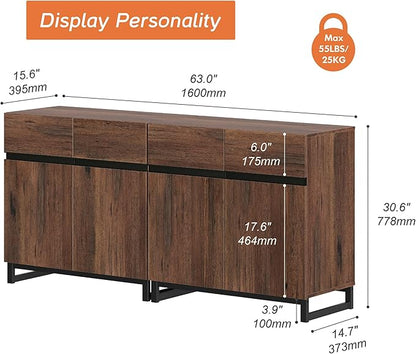 Wampat Modern TV Stand for up to 70 inch TVs, 2 in 1 Entertainment Center