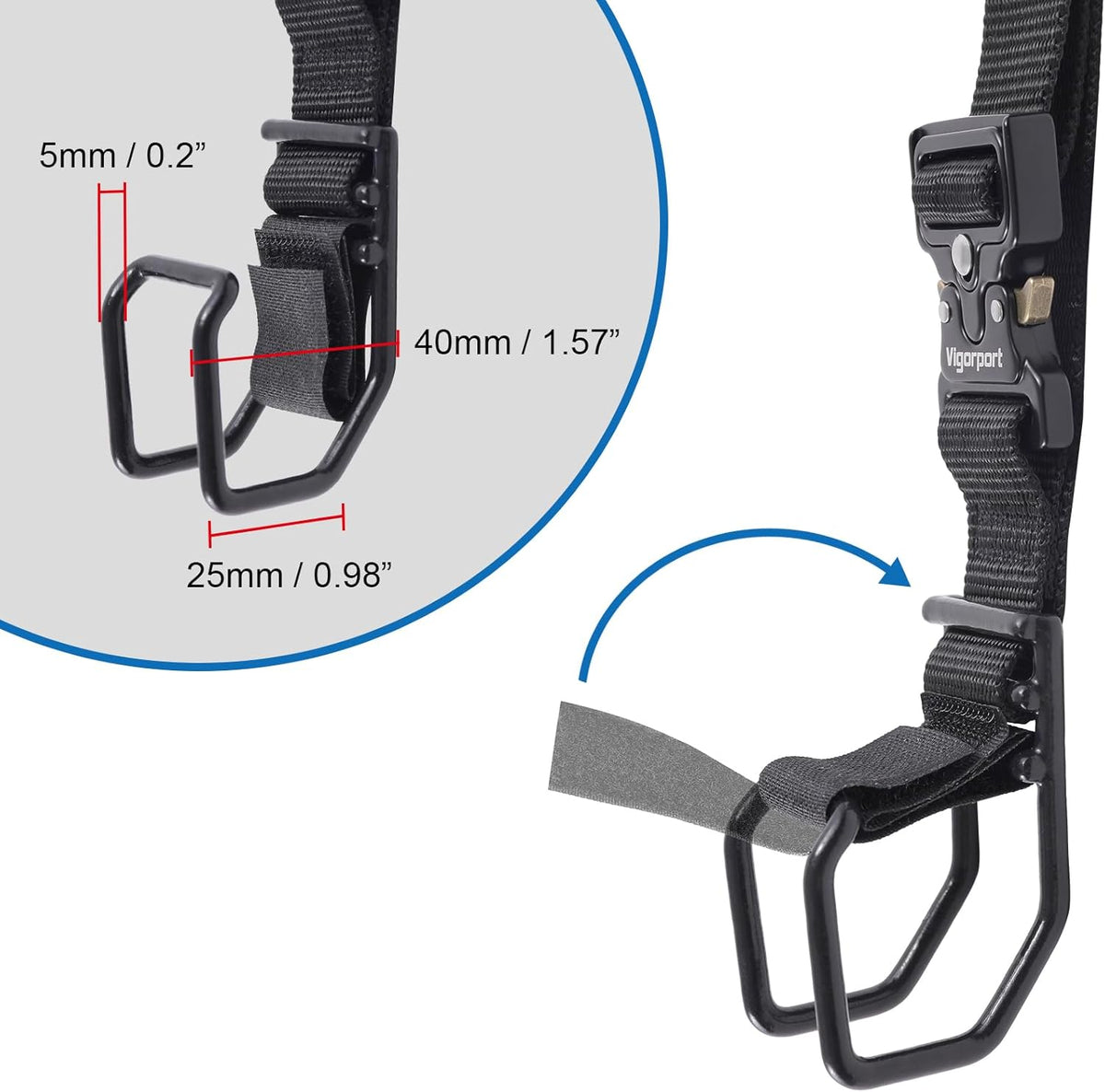 Vigorport Luggage Hook Strap, J Hook for Add a Bag Luggage, Multi Adjustment Bag Strap Hook with Hands Free