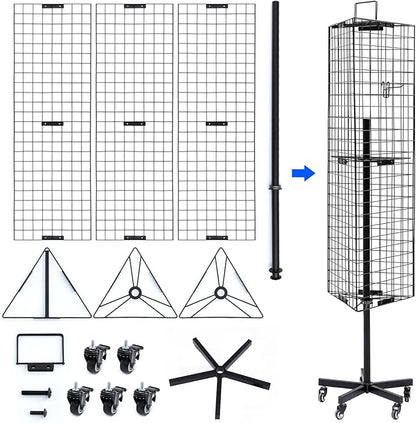 NectaCol Triangular Gridwall Panel Display Stand