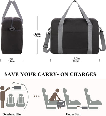 For Spirit Airlines Personal Item Bag 18x14x8 with Wet Pocket Foldable Travel Duffel Bag Underseat Carry on for Men & Women