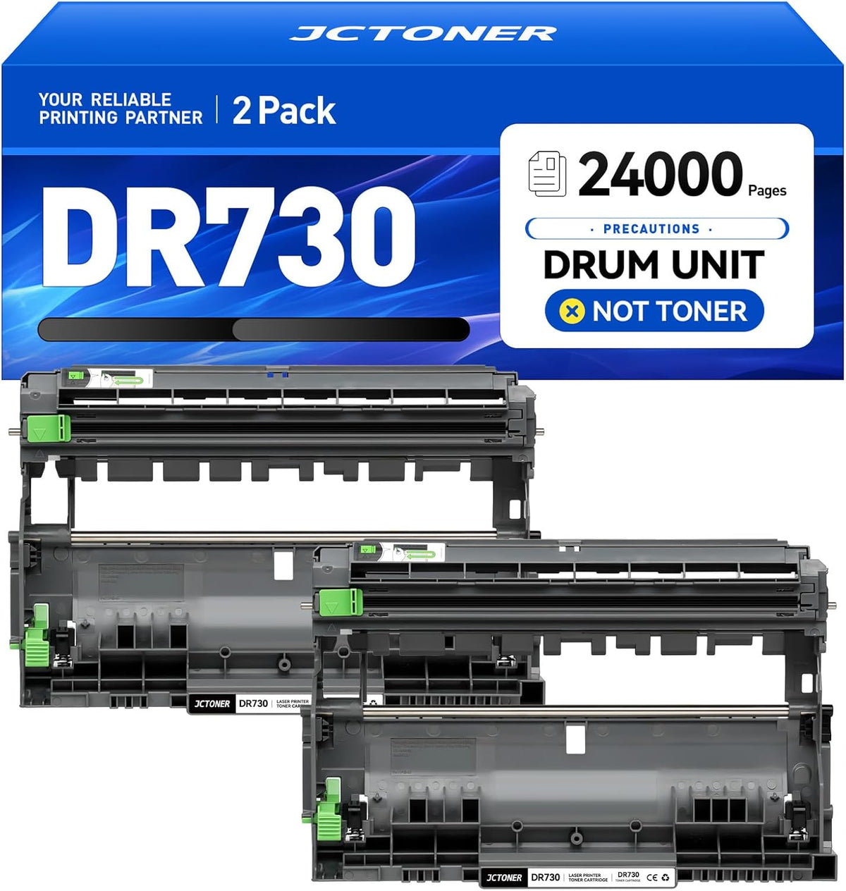 DR730 Drum Unit (Not Toner) 2-Pack Replacement for Brother DR-730 Imaging Drum Compatible MFC-L2710DW MFC-L2750DW DCP-L2550DW HL-L2350DW HL-L2395DW HL-L2370DW HL-L2390DW MFC-L2690DW HL-L2325DW Printer