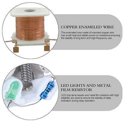 Electromagnetic Power Relay, 8-Pin 10 AMP 24V DC Relay Coil with Socket Base, LED Indicator, DPDT 2NO 2NC - MY5NJ 2PCS [Applicable for DIN Rail System]
