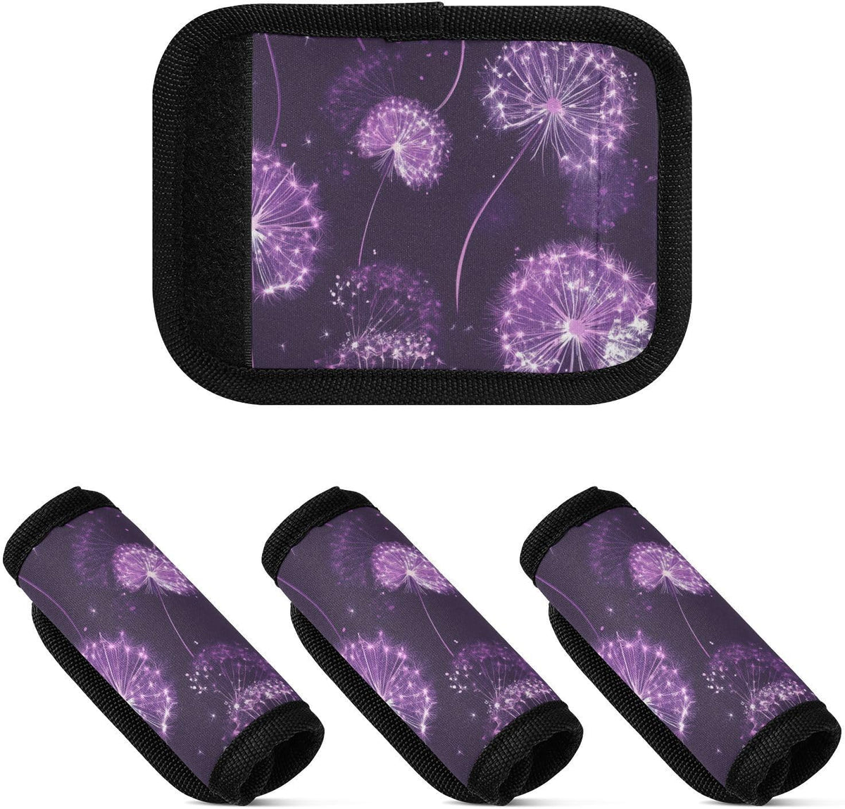 Cute Purple Dandelions 2 Pack Luggage Handle Wraps Covers for Suitcase Identifiers Bag Tags Travel Accessories