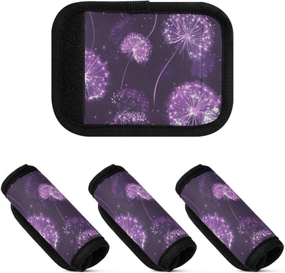 Cute Purple Dandelions 2 Pack Luggage Handle Wraps Covers for Suitcase Identifiers Bag Tags Travel Accessories
