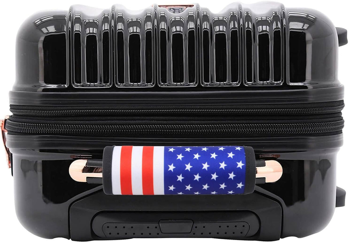 Luggage Handle Wrap for Suitcase-Printed Bright Neoprene Luggage Tags/Grips/Identifiers/Markers/Covers/Gripper for Suitcases Carry On Bags 5 Packs (USA Flag-5 Packs)