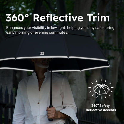 Weatherman Umbrella - Stick Umbrella - Windproof Umbrella Resists Up to 55 MPH Winds - (Sage)