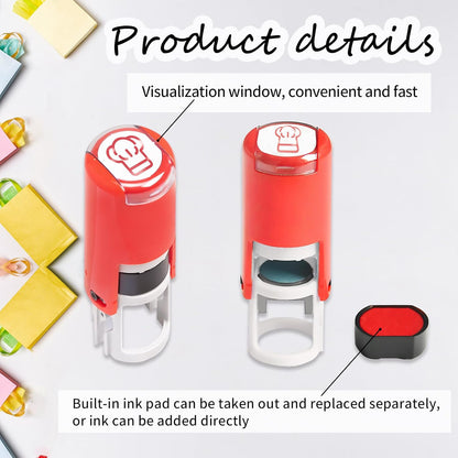 Custom Loyalty Card Stamp Self Inking & Refillable 4 Ink Color Options Upload Your Logo 12mm Personalized Mini Stamp for Coffee Cards, Reward Programs, Journals
