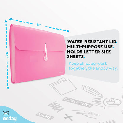 Accordion File Organizer 13 Pocket Expanding File Folder with Labels, Accordion File Organizer Letter Size Letter A4 Paper for Receipts, Bills and Documents 13" x 9.5” –by Enday