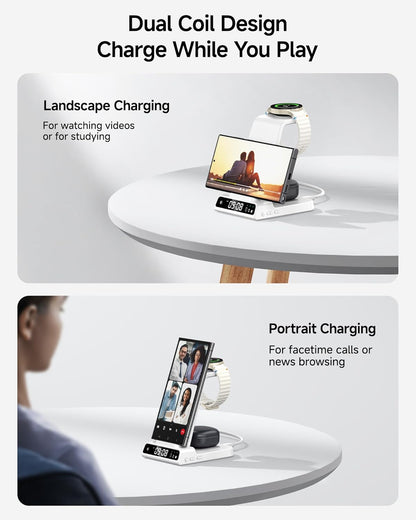 Wireless Charger for Samsung, 3 in 1 Wireless Charging Station for Samsung Galaxy S25 Ultra/S24 Ultra/S23/S22/Note 20/Z Flip 6/Fold 6, Charger for Samsung Galaxy Watch Ultra/8/7/6, Galaxy Buds 3/3 Pro