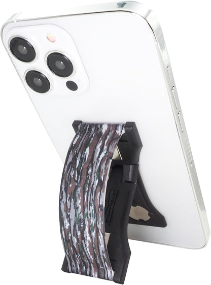 LOVEHANDLE PRO Premium Phone Grip - Silicone Phone Strap - Magnetic Phone Mount and Kickstand for Smartphone and Tablet - Realtree Original Camo Silicone