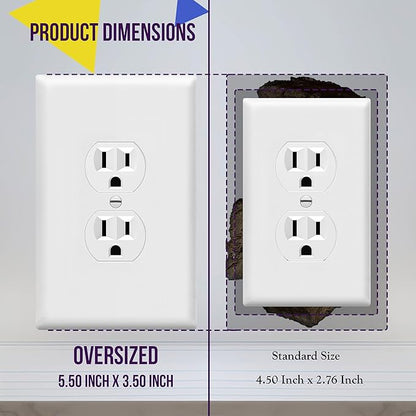 ENERLITES Jumbo Duplex Receptacle Outlet Wall Plate, Large Electrical Outlet