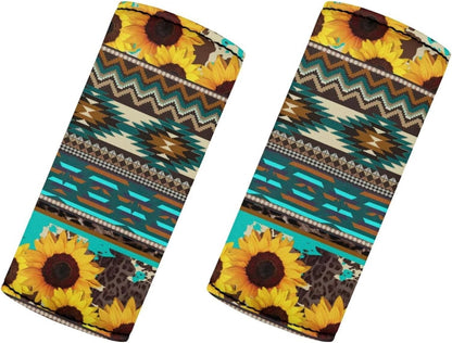 Sunflower Luggage Handle Wraps for Suitcase,2 Pcs Luggage Tags Geometric Suitcase Tags Identifiers for Women Girls Portable Suitcase Protective Handle Cover Reusable