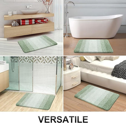 OLANLY Bathroom Rugs Mat 36x24, Extra Soft Absorbent Microfiber Bath Rugs, Rubber Backing, Quick Dry, Machine Washable Bath Mats for Bathroom Floor, Tub and Shower, Home Decor Accessories, Sage Green
