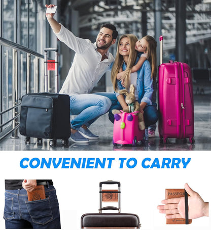 Passport Holder Cover Wallet Travel Essentials Leather Rfid Blocking Case Vacation Luggage Must Haves Travel Accessories for Men Women (116#Grey)
