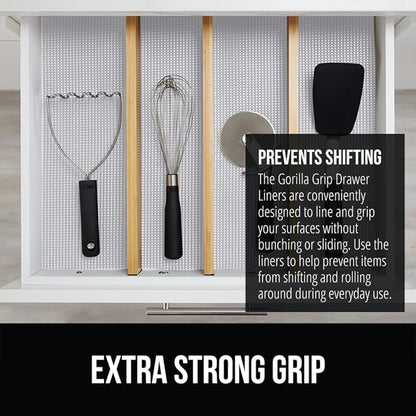 GORILLA GRIP powerGRIP Drawer Shelf and Cabinet Liner, Thick Strong Hold