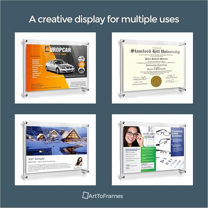 ArtToFrames 20x20 Inch Double Panel Floating Acrylic Picture Frame comes