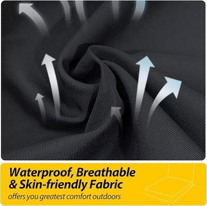 AAAAAcessories Outdoor Seat Cushions for Chairs, Fade-Resistant, Waterproof Patio Furniture Replacement Cushions, 22" x 22" x 3" + 22" x 17", Charcoal Black