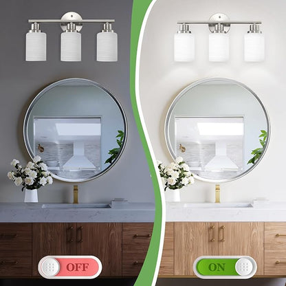 Guliaofo 3-Light Bathroom Light Fixtures, Vanity Lights