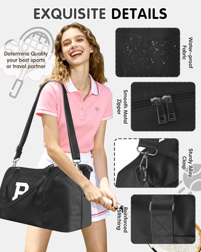 Initial Travel Duffel Bag Sports Gym Bag for Boys Teen Birthday Gifts,Black Personalized Weekender Bag Carry On Tote Bags for Men,Waterproof Overnight Luggage Bag Airplane Travel Essentials(Letter P)