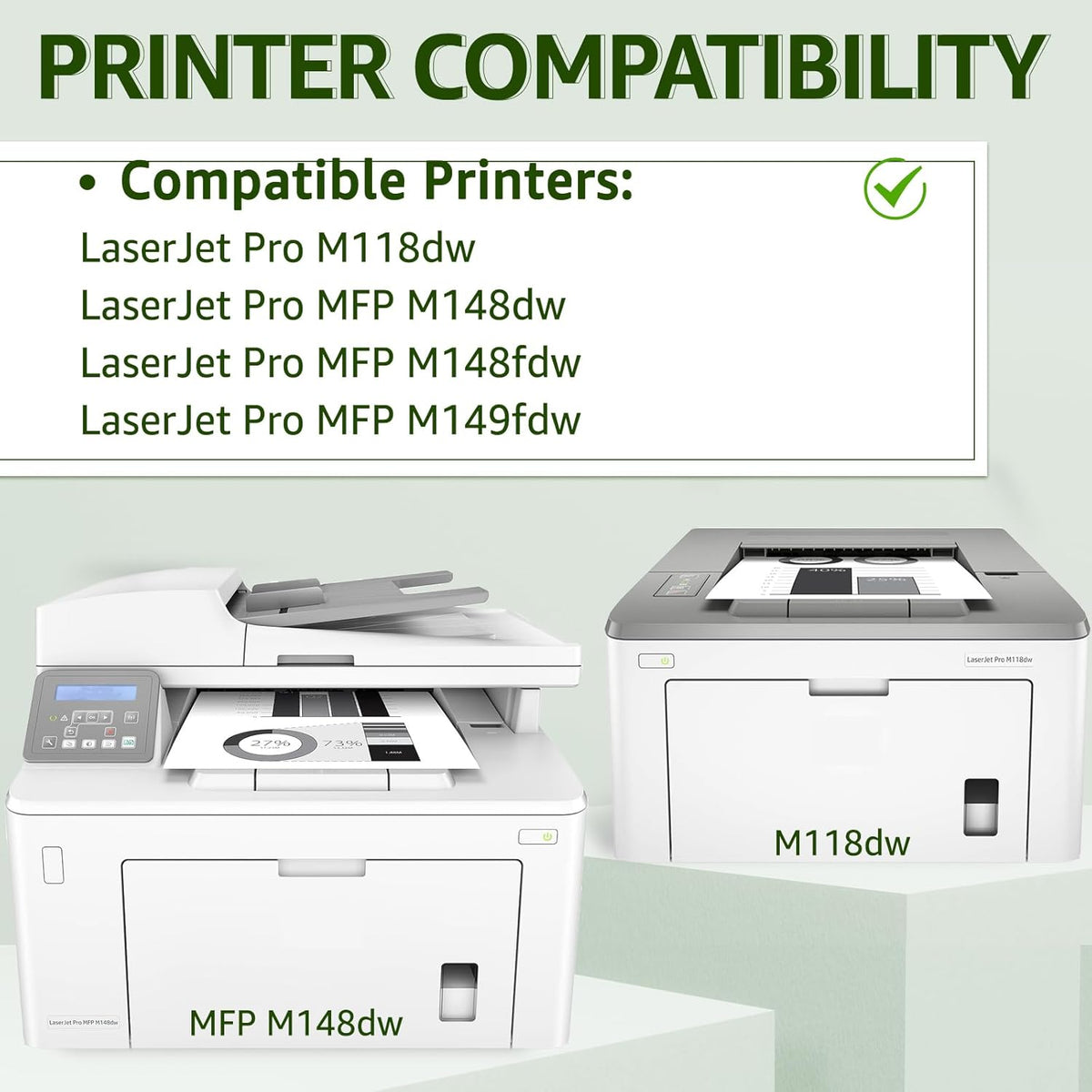 greencycle CF294A Toner Cartridge Replacement Compatible for HP 94A Black Toner Cartridge Work with Laser Jet Pro M118dw MFP M148dw M148fdw M149fdw Printer Ink Cartridge(4PCS)