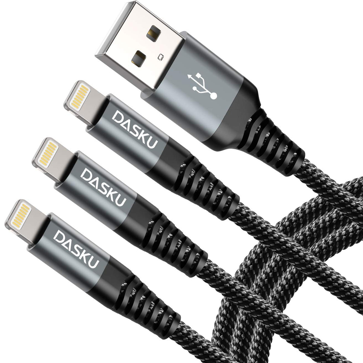 Lightning Cable 3ft 3Pack [Apple MFi Certified] Nylon Braided iPhone Charger Cable Heavy Duty Charging cord Compatible with iPhone 14/13/12/11/Pro Max/X/Xs Max/Xr /8 Plus/ 7 Plus/ 6 Plus/iPad Mini/Air