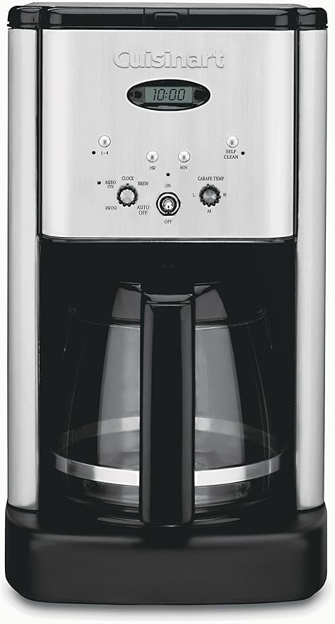 Cuisinart DCC-1200P1 Brew Central 12-Cup Programmable Coffeemaker Coffee Maker, Carafe, Brushed Chrome