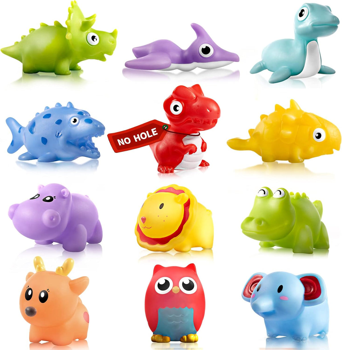 Hely Cancy Infant Bath Toys, No-Hole Design for Safe & Easy Cleaning, 18+ Months