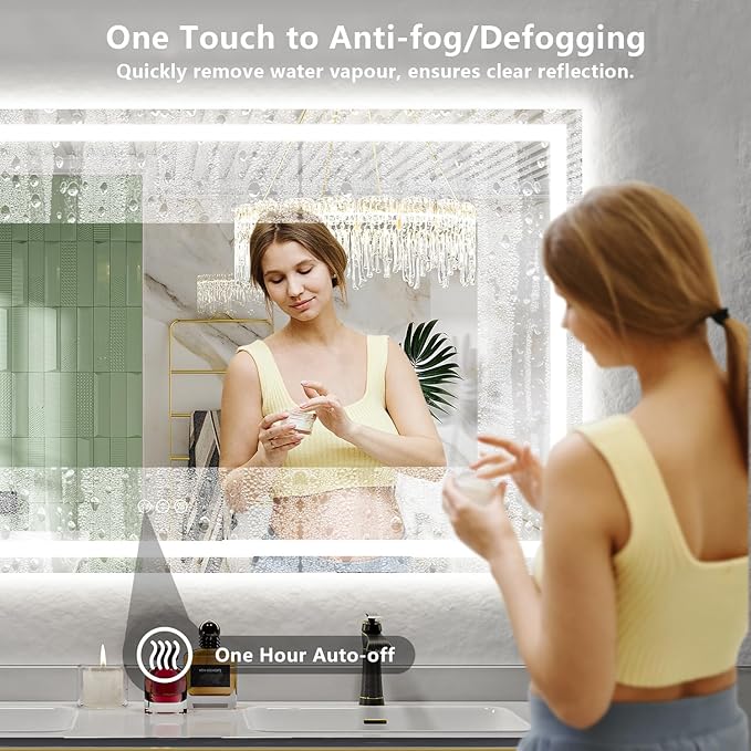 YEELAIT 68x36 Inch LED Bathroom Mirror