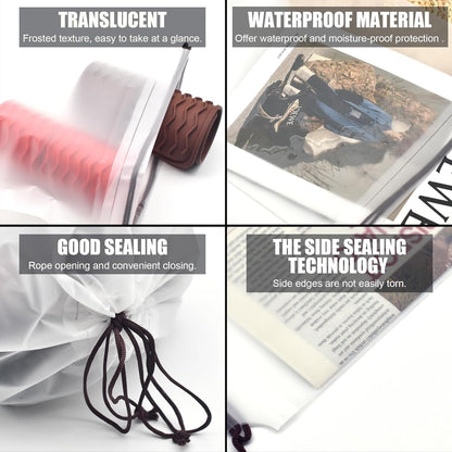 Hoewina Transparent Shoe Bags for Travel with Rope 8PCS Large Clear Shoe Bag Storage 11.8in X 15.7in Portable Travel Shoe Bags for Men and Women