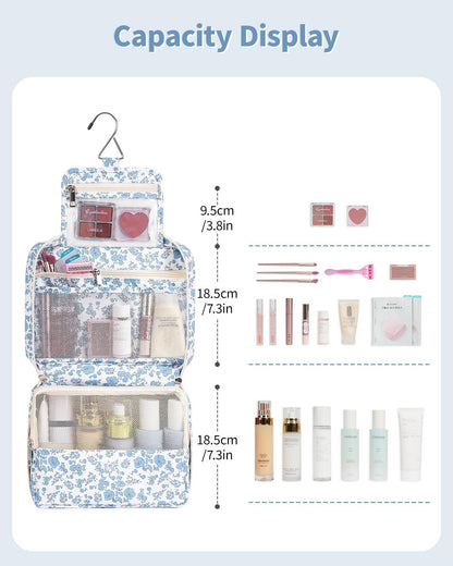 Narwey Small Hanging Travel Toiletry Bag for Women, Travel Bag for Toiletries, Makeup Bag Organizer Cosmetic Bags Make Up Bags for Girls