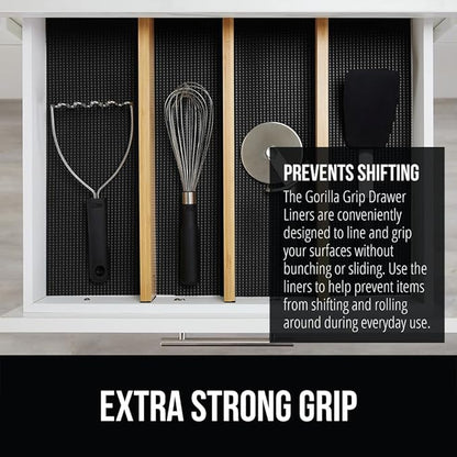 GORILLA GRIP powerGRIP Drawer Shelf and Cabinet Liner, Thick Strong Hold