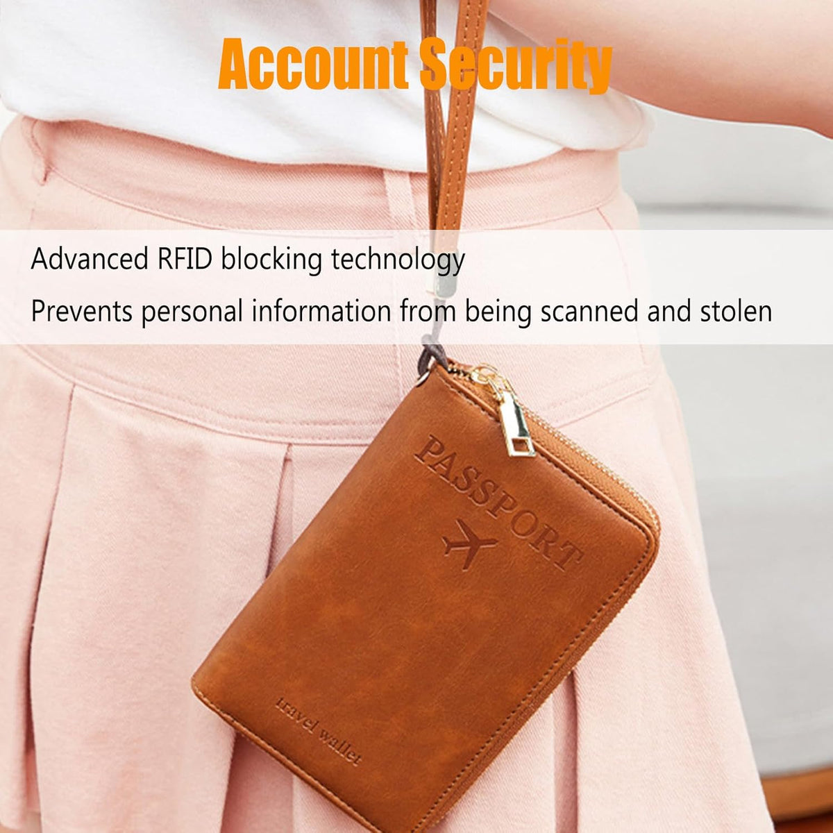 Similarbe RFID Passport Wallet,Similarbe Multi-Functional RFID Passport Wallet,Travel Wallet for Women Men - ID Card Organizer with Anti-Theft,Slim Leather Cover for Credit Cards,Cash (2PCS-A)