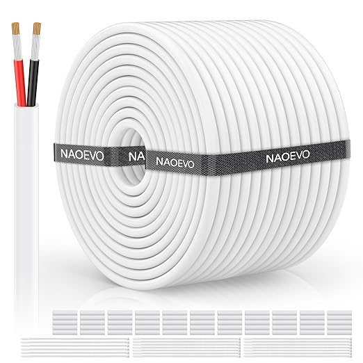 NAOVEO 14 Gauge Wire 2 Conductor Electrical Wire, 14 AWG Stranded PVC Tinned